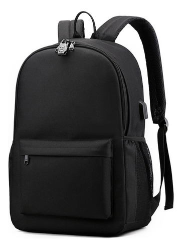 Mochila Escuela Anti Robo Porta Notebook Con Cables Bat Aux