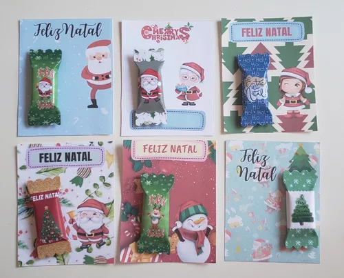 20 Cards de Natal Personalizados + Balas