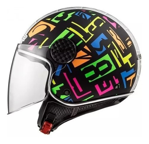 Casco Abierto Ls2 Sphere Lux Crisp Ngo/mate/ama Fluo