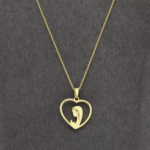Imagen 3 de 4 de Collar De Oro Amarillo 10k, Motivo Corazón, 1.7 Gramos.