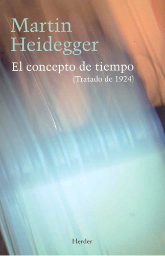 Concepto De Tiempo Martin Heidegger Editorial Herder