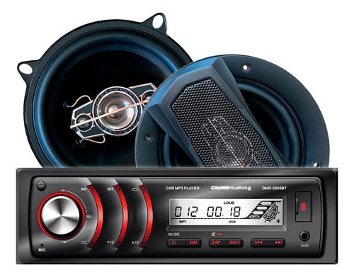 Combo Audio Car Estéreo Bluetooth + Parlantes 5 PuLG Xline P