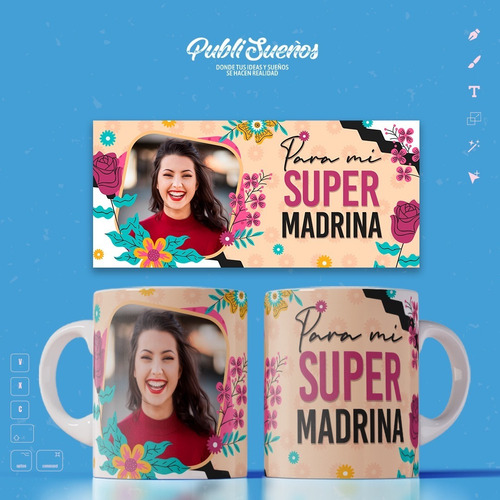 Plantillas Taza Padrino Y Madrina - Cod065