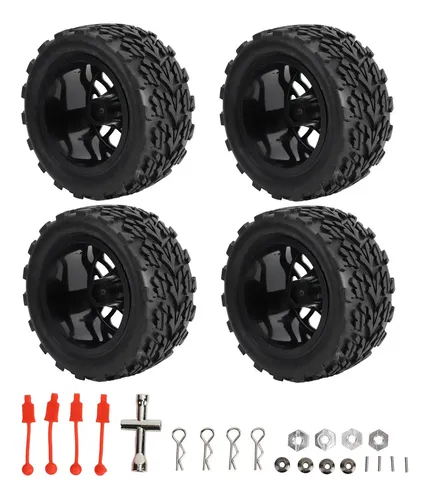 Set 4 Ruote E Pneumatici Per Camion RC 1:10 &ndash; Esagoni 12/17mm Per Traxxas Slash