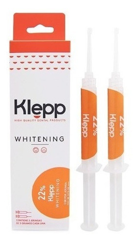 Blanqueamiento Dental Klepp Whitening 22% 2 Jeringas 3gr