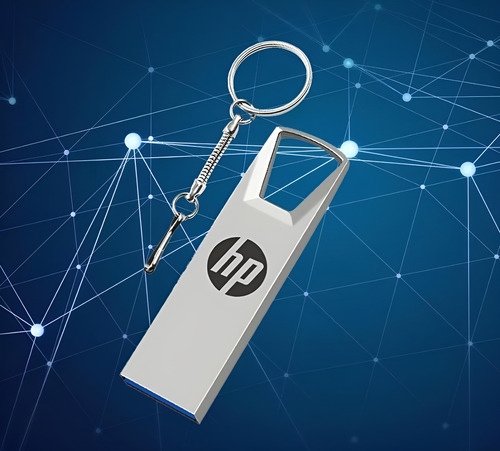 Pendrive Hp De Metal Pen Drive 2t Usb Flash Prata Prateado