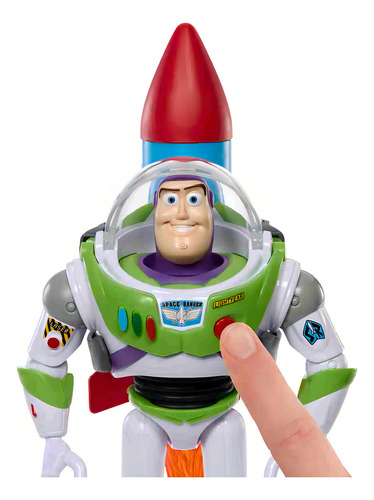 Disney Toy Story Figura De Acción Buzz Con Cohete Español