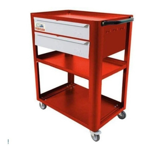 Imagem 1 de 1 de Carro Porta Ferramentas Com 2 Gavetas Para Mecanica Vermelho