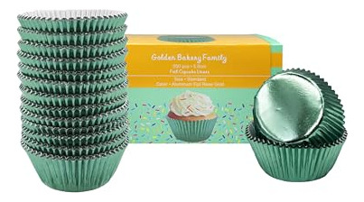 Moldes Estándar Para Magdalenas, Papel De Aluminio Verde Cla