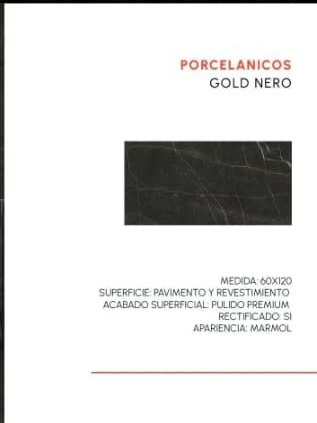 Arg Porcelanato Gold Nero Brillante Lineas Doradas 60x1.20 