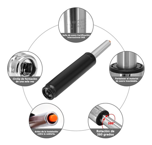 Imagen 6 de 7 de Pistón De Gas Silla De Oficina Universal Para Toda Silla