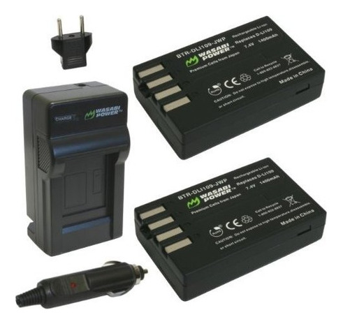 Wasabi Power Battery 2pack Y Cargador Para Pentax Dli109 Y P