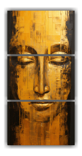 45x90cm Set De 3 Cuadros Abstractos Movimiento Lineales Buda