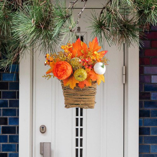 Cesta De Flores Para Colgar En La Puerta, Cesta De Flores De