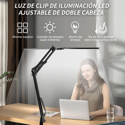 Lámpara De Escritorio Led Con Brazo Flexible De 360°luces De