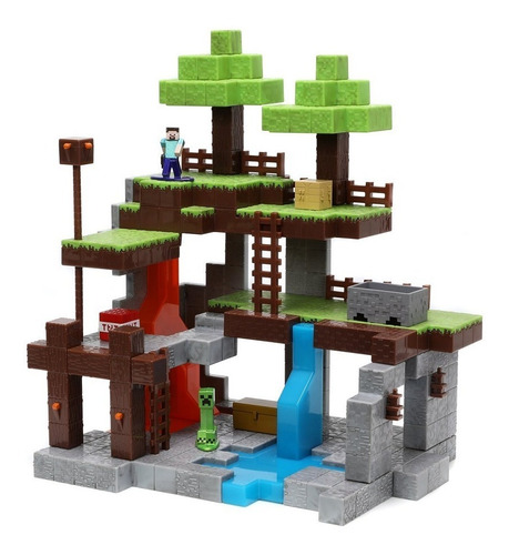 Playset Minecraft Overworld 11 Pulgadas + 10 Personajes 