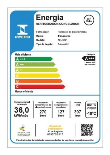 Geladeira Bb41pv1t Titânio 397l Frostfree Inverter Panasonic Cor Cinza-escuro