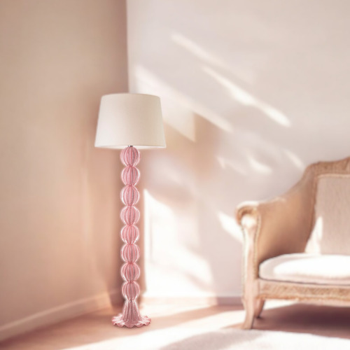 Abajur De Chão Para Decoração Em Cristal Murano Lord Cúpula Não Acompanha Cúpula Estrutura Rosa-claro