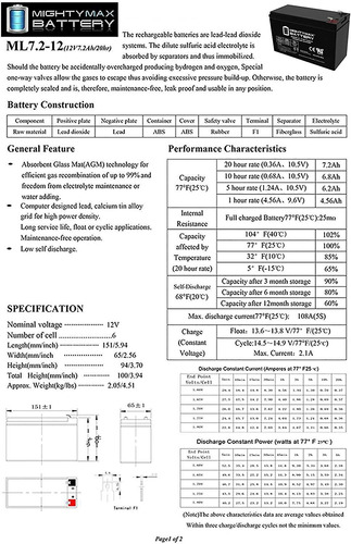 Batería 12v 7.2ah Sla Para Verizon Fios Px12072-hg