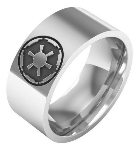 Anillo De Acero De Titanio Con Logotipo Imperial De Star War