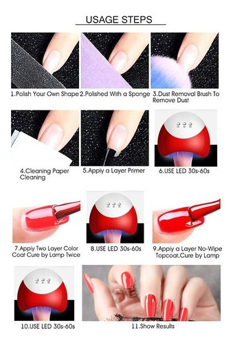 Juego De 18 Esmaltes En Gel Semipermanentes Con Lámpara Uv P