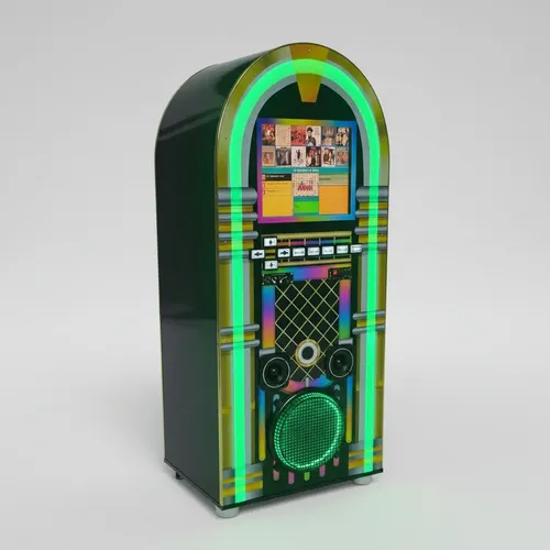 Maquina De Musica Jukebox Karaoke Retrô 7x1 Microf Sem Fio