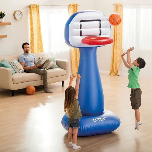Aro Basquet Inflable Intex Con Pelotas + Inflador Grande
