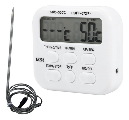 Termometro Digital Cocina Alimentos -50 A 300 C Alarma Ta278