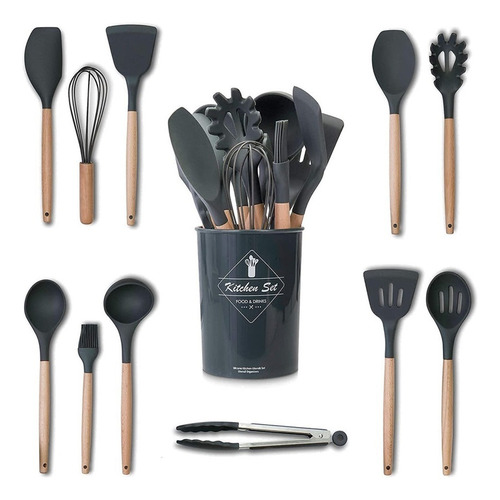 Utensilios De Cocina Espátulas De Silicona Cuchara 11 Piezas