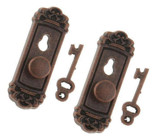 5 X 2 Cerraduras De Puerta Vintage En Miniatura Para Casas D