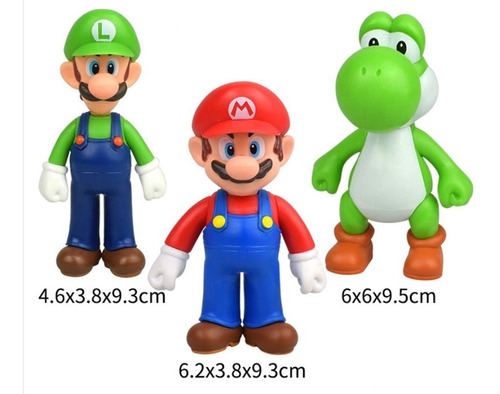 Conjunto Com 3 Bonecos Super Mario Bros