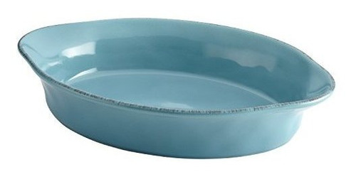 Rachael Ray Cucina Gres 2-quart Oval Baker, Agave Azul.