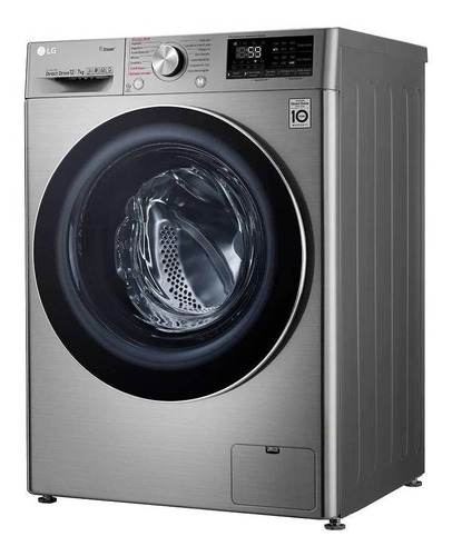 Lavasecadora automática LG inverter hasta 12kg color acero