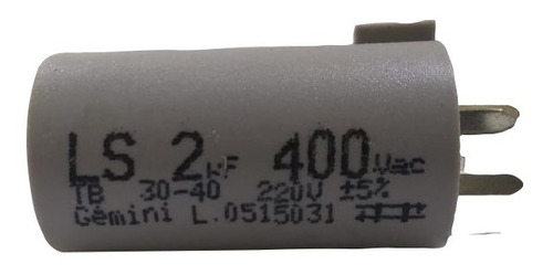 Capacitor P/ Ventilador 3 Pinos 2uf 50/60hz 400v Loren Sid