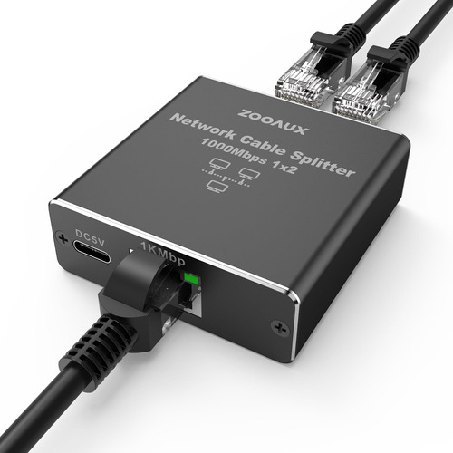 Zooaux Divisor Ethernet 1 A 2 De Alta Velocidad De 1000 Mbps