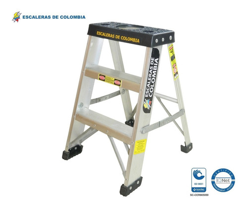 Escalera Aluminio Tijera 3 Pasos / 0.60 Metros 102 Kg