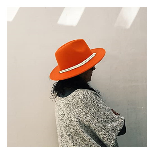 Sombrero De Fieltro De Ala Ancha Con Cinturón De Anillo