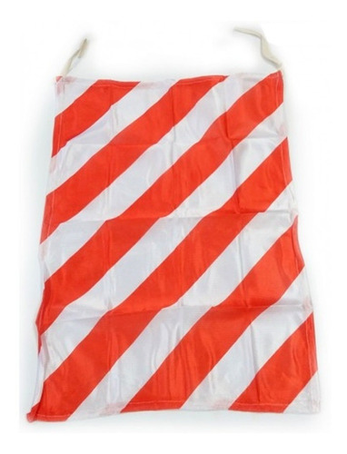Imagen 3 de 10 de Bandera Rayada Blanca Roja Peligro 40x60cm Cinta Sujecion
