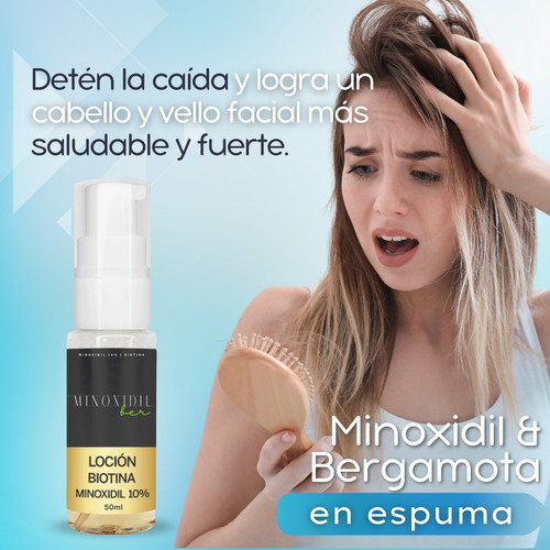 Espuma Minoxidil 10% Y Biotina Unisex 50ml Minoxidilber