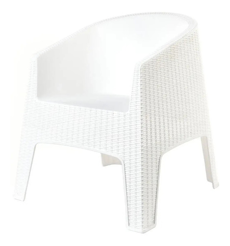 Silla Sillon De Exterior Garden Life Ibiza Rattan Sintetico Color Blanco