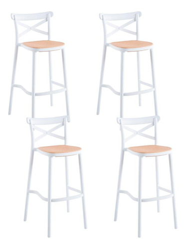 Pack De 4 Taburetes Crossback Danubio - Blanco