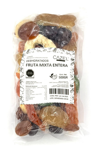 Imagen 1 de 2 de Fruta Mixta Deshidratada Coctél De Fruta Natural 500g
