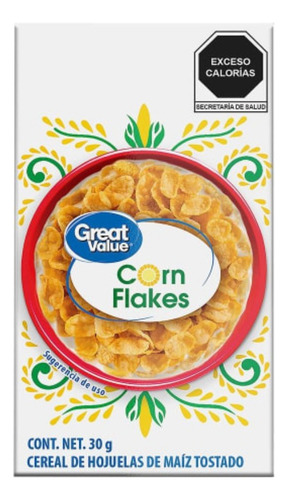 10 Pzas Cereal Great Value Corn Flakes 30 G