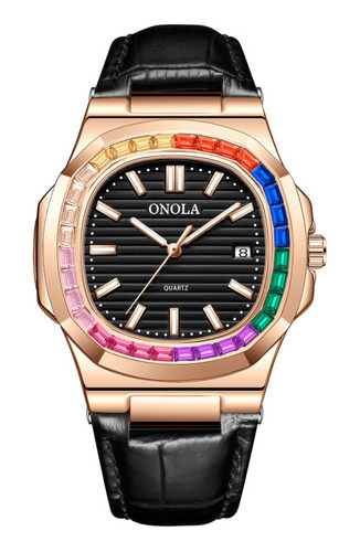 Relojes De Pulsera Analógicos Onola Calendar Quartz Color Del Bisel Rose Black