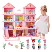 Comprar Casa De Muñecas De 11 Habitaciones 4 Pisos 4 Muñecas Y 2 Mas