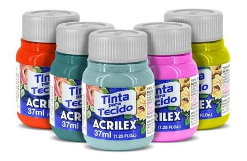 Kit 20 Tintas Para Tecido Acrilex 37ml Cores A Escolha