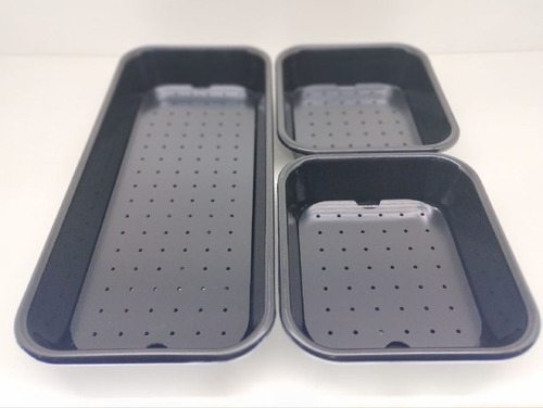 3 Conjunto Bandeja Para Carnes E Embutidos 64x29x7 / 32x29x7