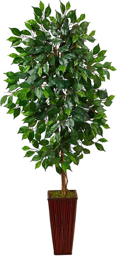 5 Pies Árbol Artificial Ficus En Jardinera De Bambú