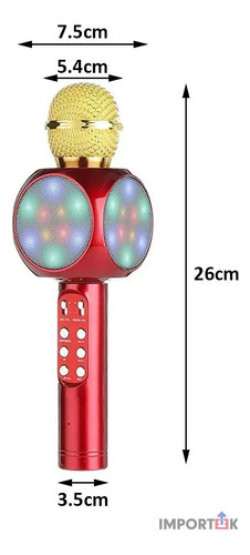 Microfono Bocina Karaoke Bluetooth Speaker Inalambrico Led