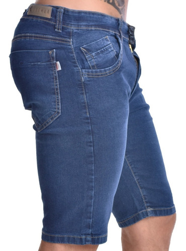 Imagen 2 de 5 de Bermuda Jean Recta Clasica Hombre Talle 36-46